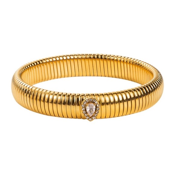 Flex Snake Pear Rhinestone Bracelet - Picture 2 of 3